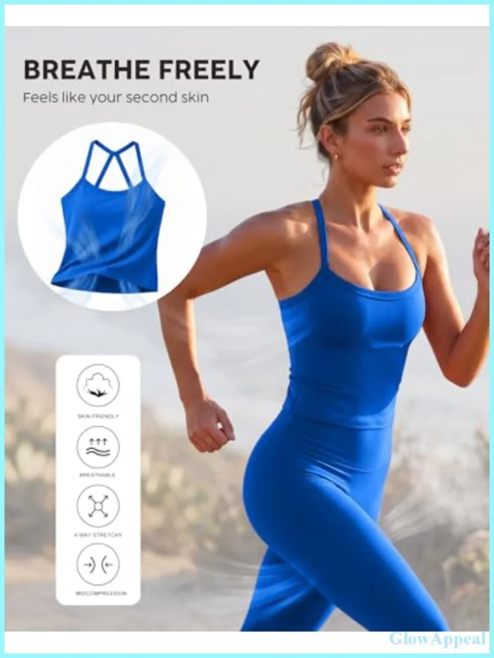 Women's Built-In Bra Tank Top Yoga Crop Halter Neck Athletic Gym Top